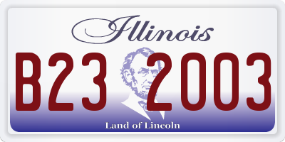 IL license plate B232003