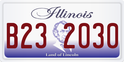 IL license plate B232030