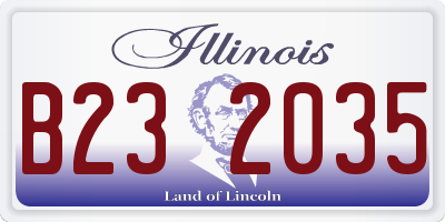 IL license plate B232035