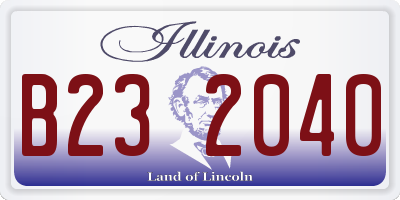 IL license plate B232040
