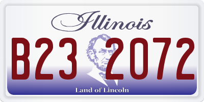 IL license plate B232072