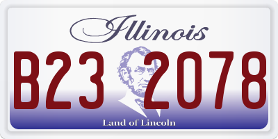 IL license plate B232078