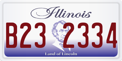 IL license plate B232334