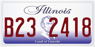 IL license plate B232418