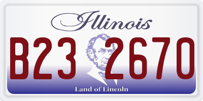 IL license plate B232670