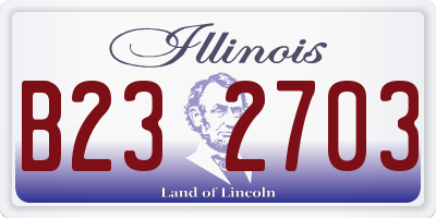 IL license plate B232703