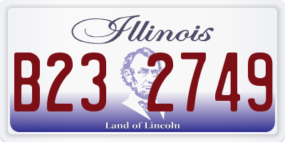 IL license plate B232749