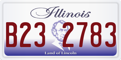 IL license plate B232783