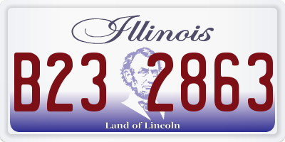 IL license plate B232863