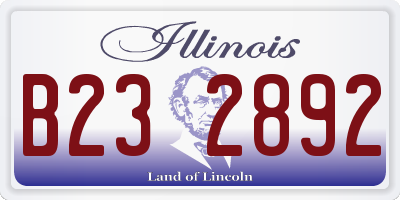 IL license plate B232892