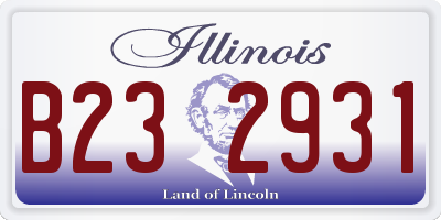 IL license plate B232931