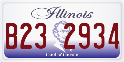 IL license plate B232934