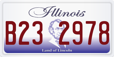 IL license plate B232978