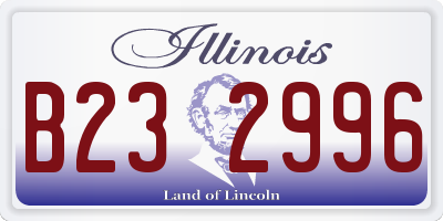 IL license plate B232996