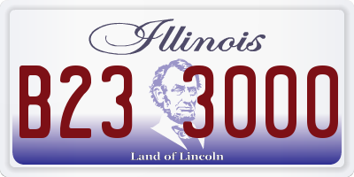IL license plate B233000