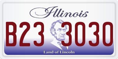 IL license plate B233030
