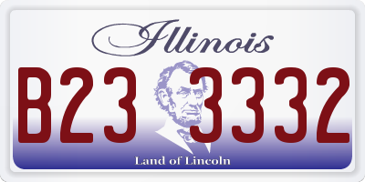 IL license plate B233332