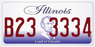 IL license plate B233334