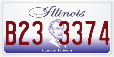 IL license plate B233374