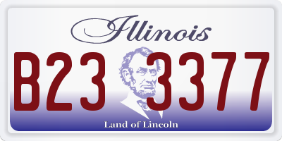 IL license plate B233377