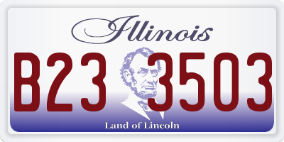IL license plate B233503