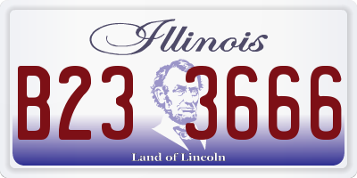 IL license plate B233666