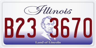 IL license plate B233670