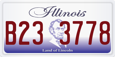 IL license plate B233778