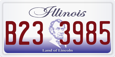IL license plate B233985