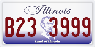 IL license plate B233999