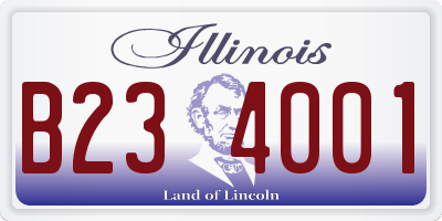 IL license plate B234001