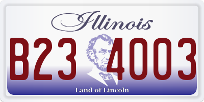 IL license plate B234003