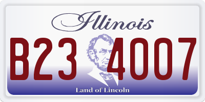 IL license plate B234007