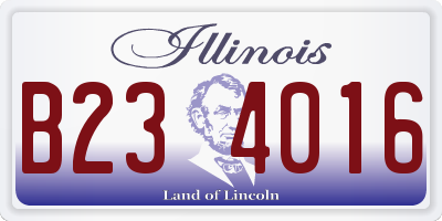 IL license plate B234016