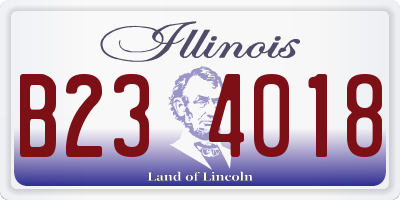 IL license plate B234018