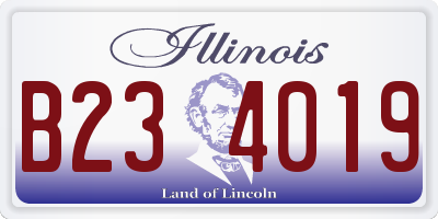 IL license plate B234019