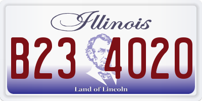IL license plate B234020