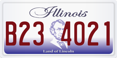 IL license plate B234021