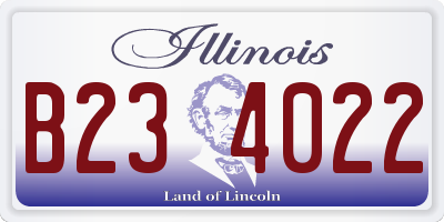 IL license plate B234022