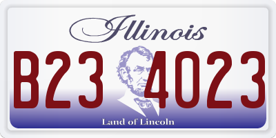 IL license plate B234023