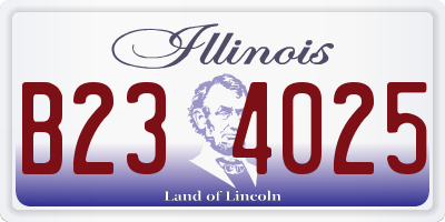 IL license plate B234025