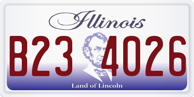 IL license plate B234026