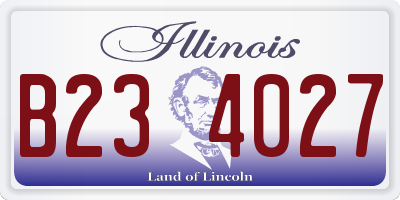 IL license plate B234027