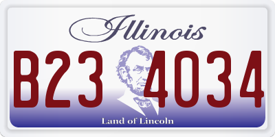 IL license plate B234034
