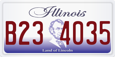 IL license plate B234035