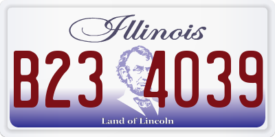 IL license plate B234039