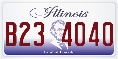 IL license plate B234040