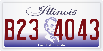 IL license plate B234043