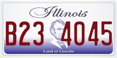 IL license plate B234045