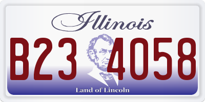 IL license plate B234058